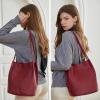 image:imageIswee Genuine Leather Tote Bucket Bags Hobo Shoulder Bags Purse and Handbags for Women TrendyWinelichee
