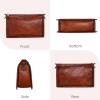 image:imageIswee Leather Bag Crossbody Bag for Woman Purses and Handbag Shoulder Bags Medium Pocketbooks Detachable Long Straps SatchelBrown