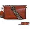 image:imageIswee Leather Bag Crossbody Bag for Woman Purses and Handbag Shoulder Bags Medium Pocketbooks Detachable Long Straps SatchelBrown
