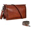 image:imageIswee Leather Bag Crossbody Bag for Woman Purses and Handbag Shoulder Bags Medium Pocketbooks Detachable Long Straps SatchelBrown