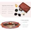 image:imageIswee Leather Bag Crossbody Bag for Woman Purses and Handbag Shoulder Bags Medium Pocketbooks Detachable Long Straps SatchelBrown