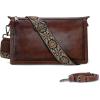 image:imageIswee Leather Bag Crossbody Bag for Woman Purses and Handbag Shoulder Bags Medium Pocketbooks Detachable Long Straps SatchelCoffee
