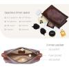 image:imageIswee Leather Bag Crossbody Bag for Woman Purses and Handbag Shoulder Bags Medium Pocketbooks Detachable Long Straps SatchelCoffee