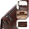 image:imageIswee Leather Bag Crossbody Bag for Woman Purses and Handbag Shoulder Bags Medium Pocketbooks Detachable Long Straps SatchelCoffee