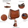 image:imageIswee Leather Crossbody Bag for Women Purses and Handbags Adjustable Shoulder Purse Pocketbooks Travel Hobo Work Tote DailyBrown