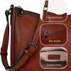 image:imageIswee Leather Crossbody Bag for Women Purses and Handbags Adjustable Shoulder Purse Pocketbooks Travel Hobo Work Tote DailyRed Brown