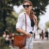 image:imageIswee Leather Crossbody Bag for Women Purses and Handbags Adjustable Shoulder Purse Pocketbooks Travel Hobo Work Tote DailyRed Brown