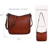 image:imageIswee Leather Crossbody Bag for Women Purses and Handbags Adjustable Shoulder Purse Pocketbooks Travel Hobo Work Tote DailyRed Brown