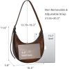 image:imageIswee Leather Crossbody Bags for Women Hobo Bag Lightweight Designer Shoulder Handbags Stylish Crescent PurseCoffee