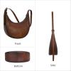 image:imageIswee Leather Crossbody Bags for Women Hobo Bag Lightweight Designer Shoulder Handbags Stylish Crescent PurseCoffee
