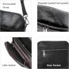 image:imageIswee Leather Crossbody Bags for Women Multi Pockets Medium Shoulder Bag Lightweight Functional Travel PurseBlack
