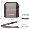 image:imageIswee Leather Crossbody Bags for Women Multi Pockets Medium Shoulder Bag Lightweight Functional Travel PurseCoffee