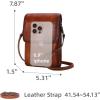 image:imageIswee Leather Crossbody Bags for Women RFID Blocking Cell Phone Purse Small AntiTheft Zippered with Card slotsBrown