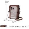 image:imageIswee Leather Crossbody Bags for Women RFID Blocking Cell Phone Purse Small AntiTheft Zippered with Card slotsCoffee