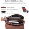 image:imageIswee Leather Crossbody Bags for Women RFID Blocking Cell Phone Purse Small AntiTheft Zippered with Card slotsCoffee