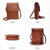 image:imageIswee Leather Crossbody Bags for Women RFID Blocking Cell Phone Purse Small AntiTheft Zippered with Card slotsLight Brown