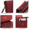 image:imageIswee Leather Crossbody Bags for Women RFID Blocking Cell Phone Purse Small AntiTheft Zippered with Card slotsWine