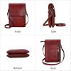 image:imageIswee Leather Crossbody Bags for Women RFID Blocking Cell Phone Purse Small AntiTheft Zippered with Card slotsWine