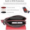 image:imageIswee Leather Crossbody Bags for Women RFID Blocking Cell Phone Purse Small AntiTheft Zippered with Card slotsWine