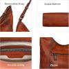 image:imageIswee Leather Crossbody Bags for Women Shoulder Handbag Genuine Purse and handbag Medium Size hobo Shoulder SatchelBrown