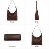 image:imageIswee Leather Crossbody Bags for Women Shoulder Handbag Genuine Purse and handbag Medium Size hobo Shoulder SatchelCoffee