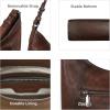 image:imageIswee Leather Crossbody Bags for Women Shoulder Handbag Genuine Purse and handbag Medium Size hobo Shoulder SatchelCoffee