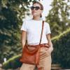 image:imageIswee Leather Crossbody Bags for Women Shoulder Handbag Genuine Purse and handbag Medium Size hobo Shoulder SatchelCoffee