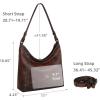 image:imageIswee Leather Crossbody Bags for Women Shoulder Handbag Genuine Purse and handbag Medium Size hobo Shoulder SatchelCoffee