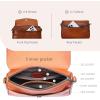 image:imageIswee Leather Crossbody Bags for Women Shoulder Handbags and Purses with Multi Pocket and Two Straps Travel Satchel MediumBrown