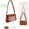 image:imageIswee Leather Crossbody Bags for Women Shoulder Handbags and Purses with Multi Pocket and Two Straps Travel Satchel MediumBrown