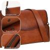 image:imageIswee Leather Crossbody Bags for Women Shoulder Handbags and Purses with Multi Pocket and Two Straps Travel Satchel MediumBrown