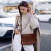 image:imageIswee Leather Crossbody Bags for Women Shoulder Handbags and Purses with Multi Pocket and Two Straps Travel Satchel MediumCoffee