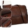 image:imageIswee Leather Crossbody Bags for Women Shoulder Handbags and Purses with Multi Pocket and Two Straps Travel Satchel MediumCoffee