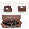 image:imageIswee Leather Crossbody Bags for Women Shoulder Handbags and Purses with Multi Pocket and Two Straps Travel Satchel MediumCoffee