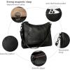 image:imageIswee Leather Crossbody Bags for Women Shoulder Purse Medium Hobo Genuine Leather Satchel Purses and HandbagsBlack