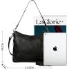 image:imageIswee Leather Crossbody Bags for Women Shoulder Purse Medium Hobo Genuine Leather Satchel Purses and HandbagsBlack