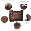image:imageIswee Leather Crossbody Bags for Women Shoulder Purse Medium Hobo Genuine Leather Satchel Purses and HandbagsCoffee