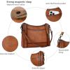 image:imageIswee Leather Crossbody Bags for Women Shoulder Purse Medium Hobo Genuine Leather Satchel Purses and HandbagsLight Brown