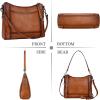 image:imageIswee Leather Crossbody Bags for Women Shoulder Purse Medium Hobo Genuine Leather Satchel Purses and HandbagsLight Brown