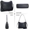 image:imageIswee Leather Crossbody Bags for Women Shoulder Purse Medium Hobo Genuine Leather Satchel Purses and HandbagsNavy Blue