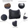image:imageIswee Leather Crossbody Bags for Women Shoulder Purse Medium Hobo Genuine Leather Satchel Purses and HandbagsNavy Blue