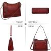 image:imageIswee Leather Crossbody Bags for Women Shoulder Purse Medium Hobo Genuine Leather Satchel Purses and HandbagsWine