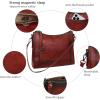 image:imageIswee Leather Crossbody Bags for Women Shoulder Purse Medium Hobo Genuine Leather Satchel Purses and HandbagsWine