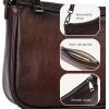 image:imageIswee Leather Crossbody Bags for Women Small Designer Shoulder Bag Hobo Purse Satchel Handbags with Two StrapsCoffee