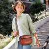 image:imageIswee Leather Crossbody Bags for Women Vintage Shoulder Bag Small Satchel Purse Zippered Purse with Adjustable StrapBrown