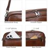 image:imageIswee Leather Crossbody Bags for Women Vintage Shoulder Bag Small Satchel Purse Zippered Purse with Adjustable StrapCoffee