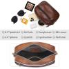 image:imageIswee Leather Crossbody Bags for Women Vintage Shoulder Bag Small Satchel Purse Zippered Purse with Adjustable StrapCoffee