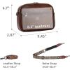 image:imageIswee Leather Crossbody Bags for Women Vintage Shoulder Bag Small Satchel Purse Zippered Purse with Adjustable StrapCoffee