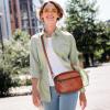 image:imageIswee Leather Crossbody Bags for Women Vintage Shoulder Bag Small Satchel Purse Zippered Purse with Adjustable StrapCoffee