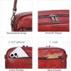 image:imageIswee Leather Crossbody Bags for Women Vintage Shoulder Bag Small Satchel Purse Zippered Purse with Adjustable StrapWine